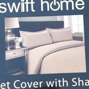 Swift Home Duvet Cover W/ 2 Shams Tan Full/Queen. New